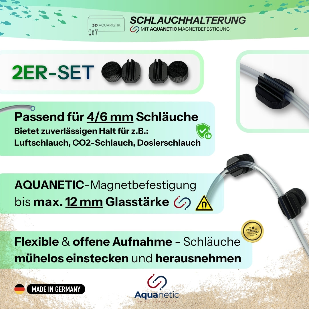 2er-Set Magnet-Schlauchhalterung 4/6 mm