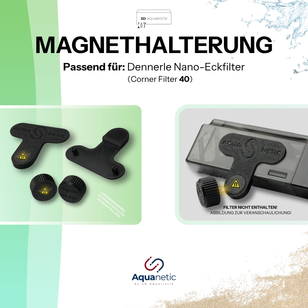 Magnethalterung passend für Dennerle Nano Eckfilter