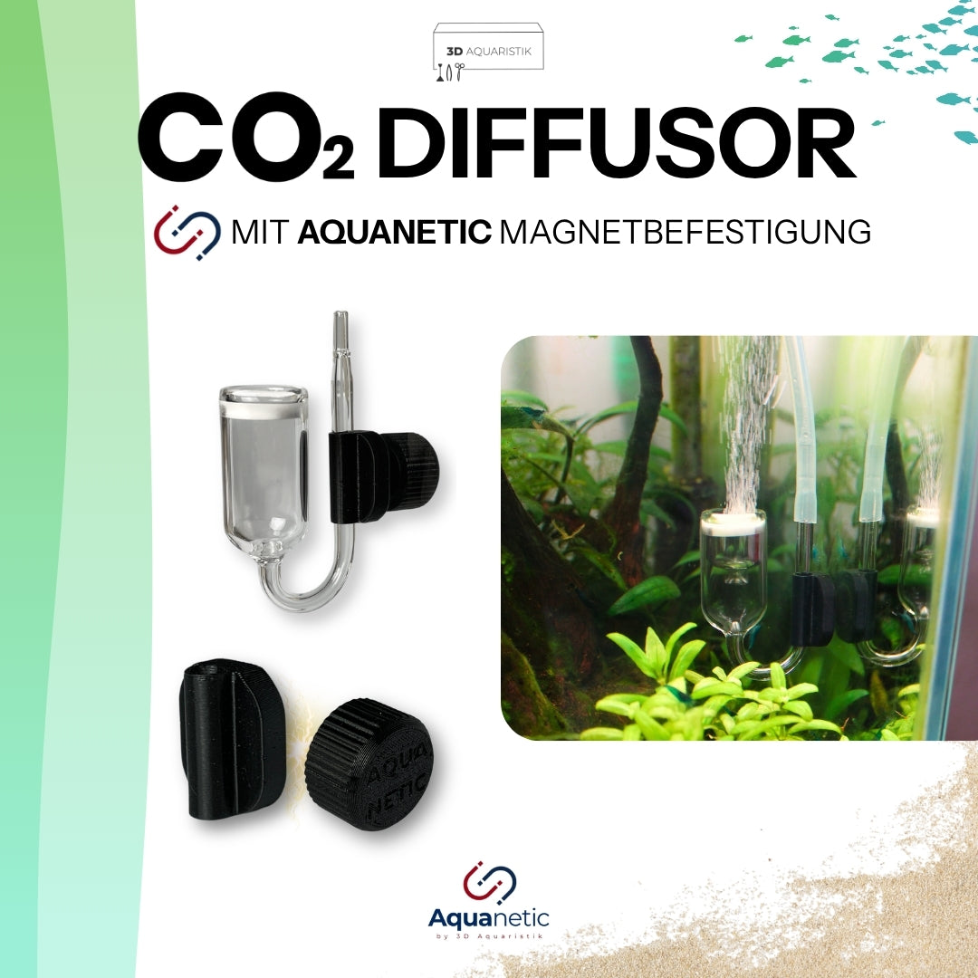 CO2 Diffusor mit Magnetbefestigung