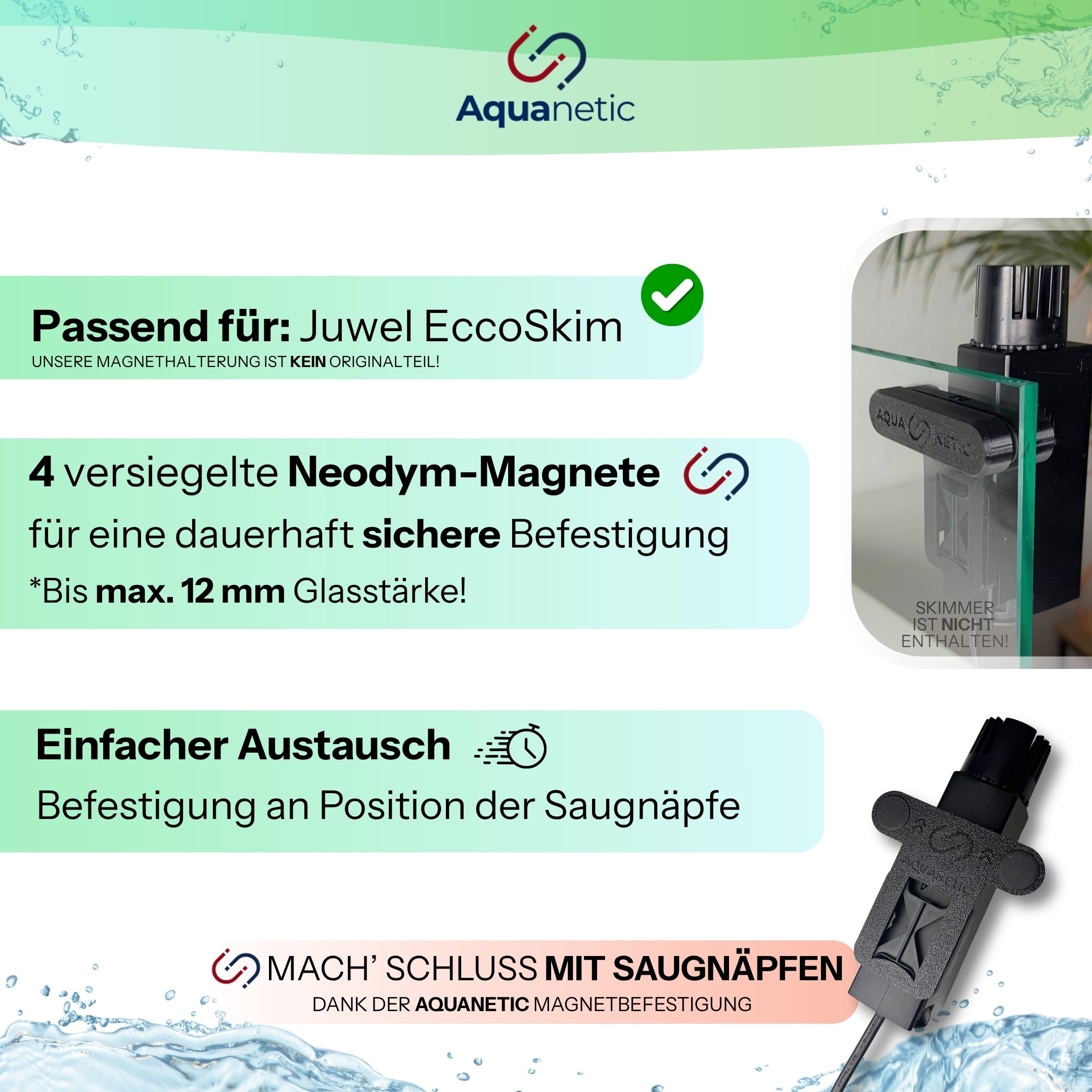 Magnethalterung passend für Juwel EccoSkim