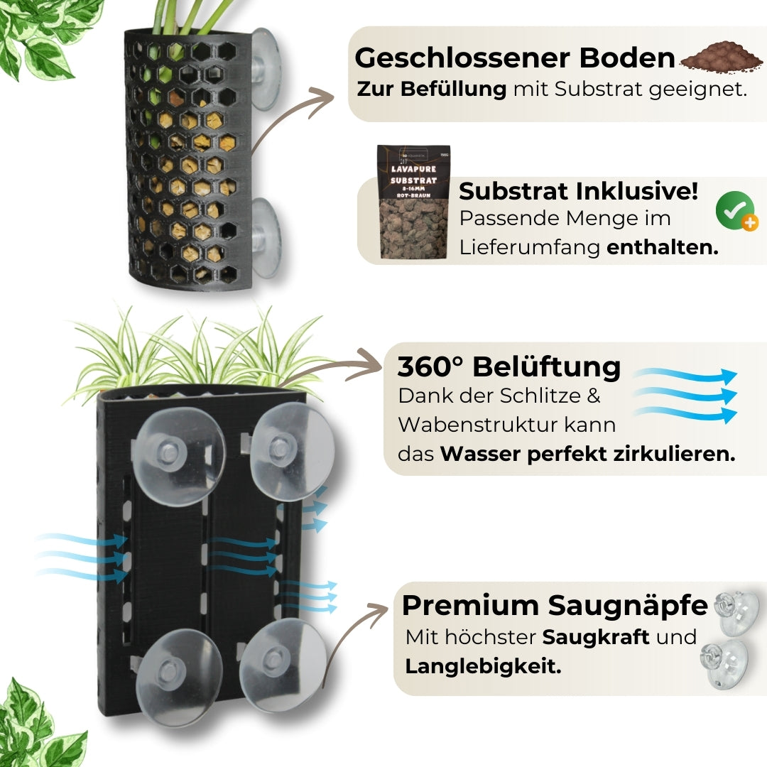Pflanzenkorb mit Saugnapf