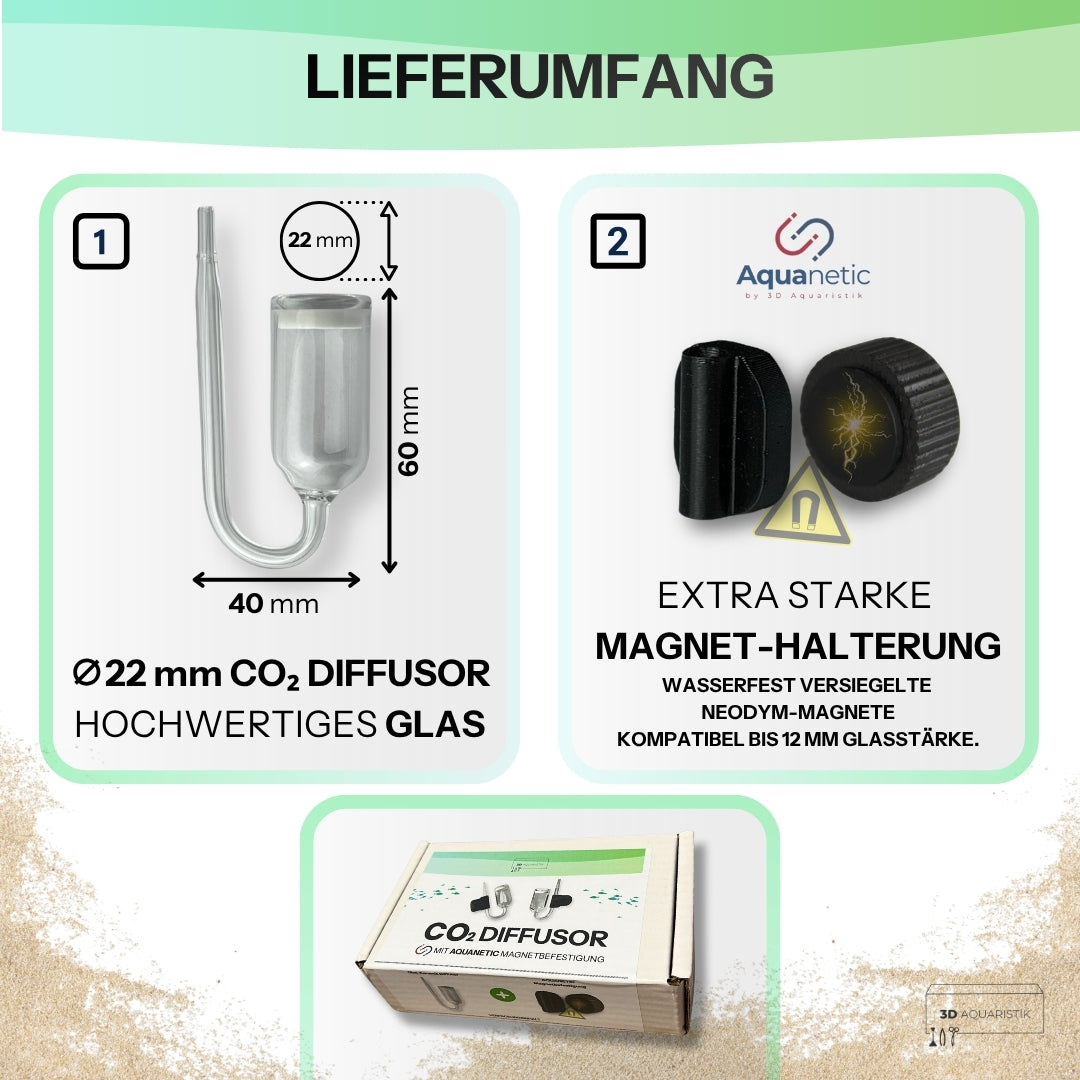 CO2 Diffusor mit Magnetbefestigung
