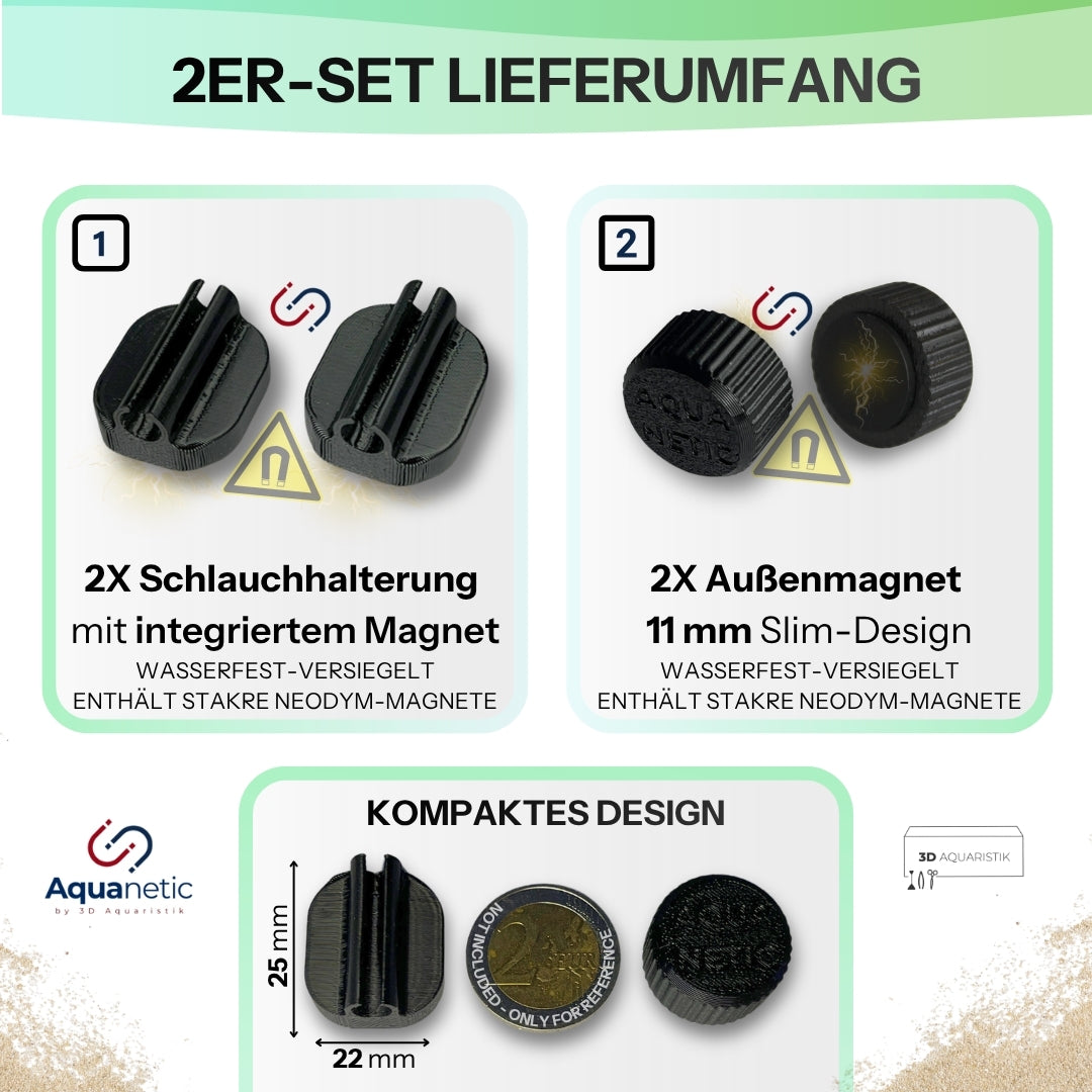 2er-Set Magnet-Schlauchhalterung 4/6 mm