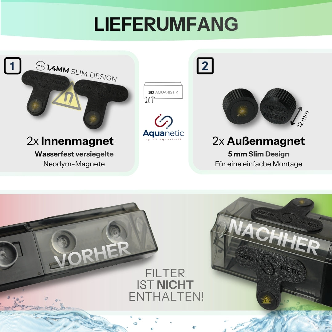 Magnethalterung passend für Dennerle Nano Eckfilter